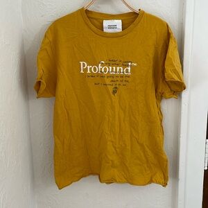 PROFOUND AESTHETIC Men's Death Of Me Short Sleeve Shirt Size M In Yellow